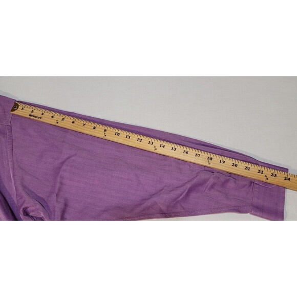 Cremieux Mens Long Sleeve Linen Button Down Dress Shirt Purple Size Collared - Picture 9 of 13